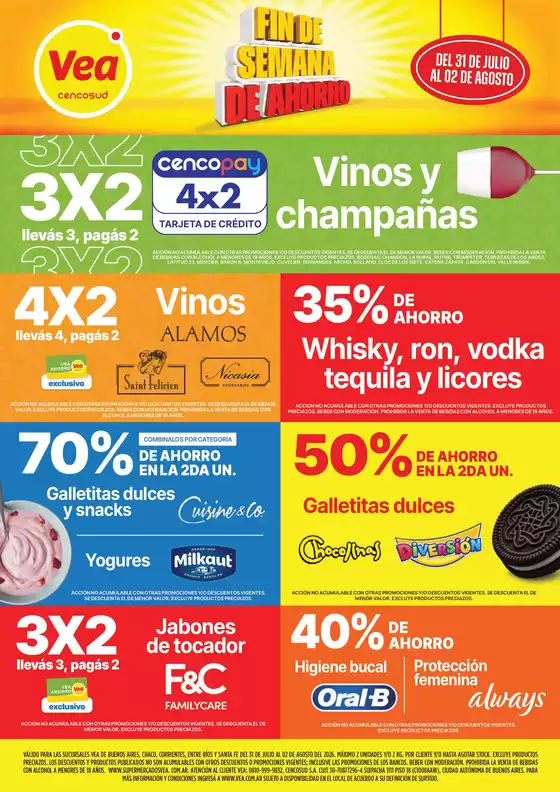 Catálogo Supermercados Vea | Fin de semana de ahorro BA Nea | 2026-07-31T00:00:00.000Z - 2026-08-02T00:00:00.000Z