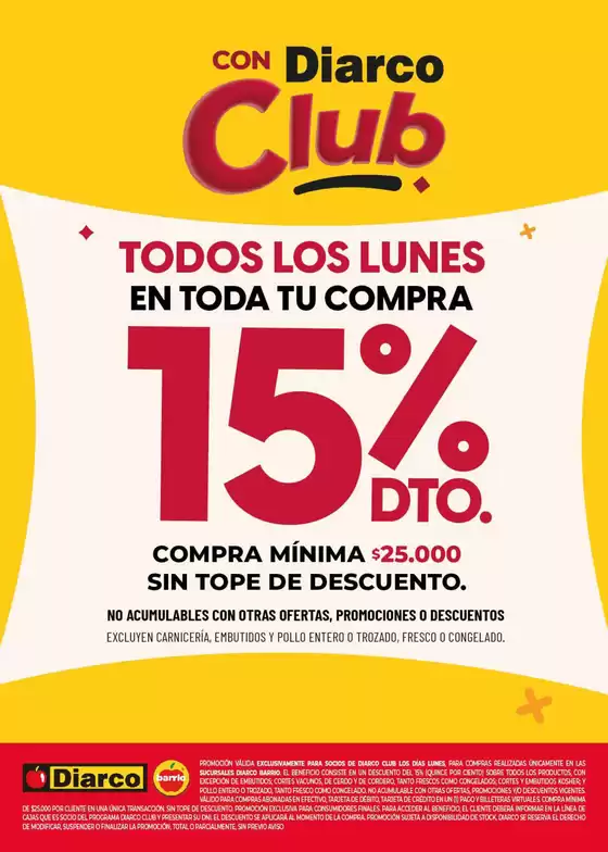Catálogo Diarco | 15 OFF DIARCO CLUB BARRIO LUNES | 2026-08-01T00:00:00.000Z - 2026-08-31T00:00:00.000Z