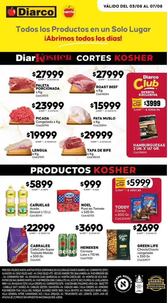 Catálogo Diarco en Microcentro | OFERTAS KOSHER | 2026-08-03T00:00:00.000Z - 2026-08-07T00:00:00.000Z