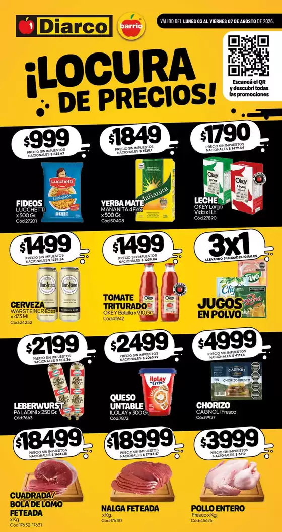 Catálogo Diarco en Microcentro | ESPECIAL LOCURA DE PRECIOS | 2026-08-03T00:00:00.000Z - 2026-08-07T00:00:00.000Z