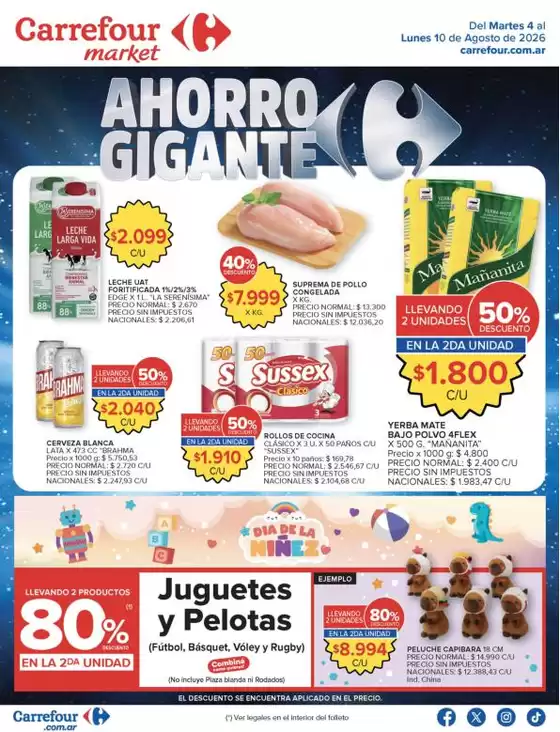 Catálogo Carrefour Market | Carrefour Market 04 Agosto | 2026-08-04T00:00:00.000Z - 2026-08-11T00:00:00.000Z