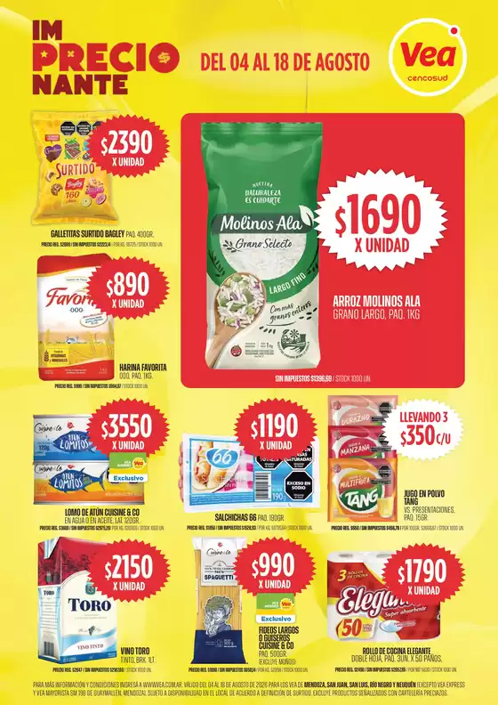 Catálogo Supermercados Vea | VOLANTE IMPRECIONANTE CUYO | 2026-08-04T00:00:00.000Z - 2026-08-18T00:00:00.000Z