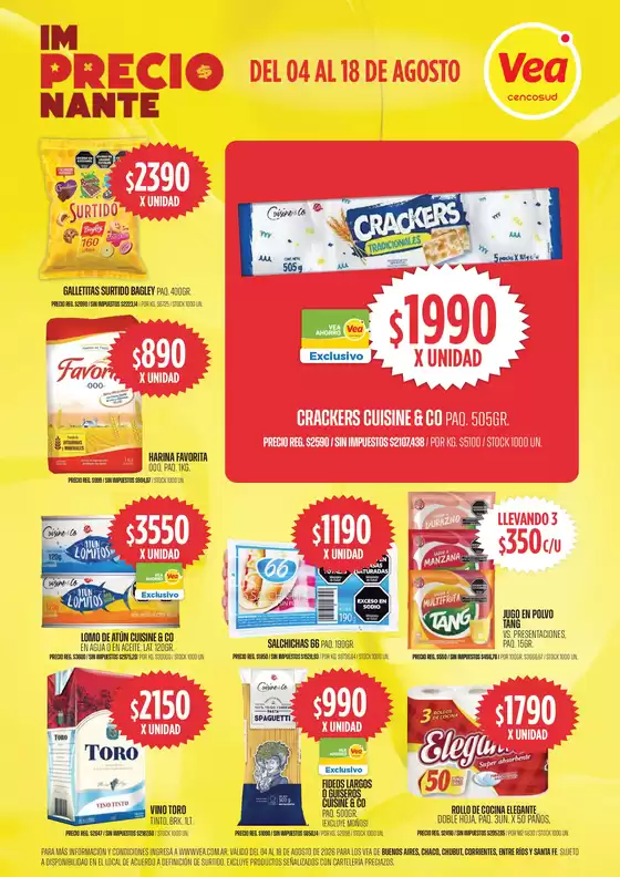 Catálogo Supermercados Vea | Volante imPRECIOnante BA Nea Chubut | 2026-08-05T00:00:00.000Z - 2026-08-18T00:00:00.000Z