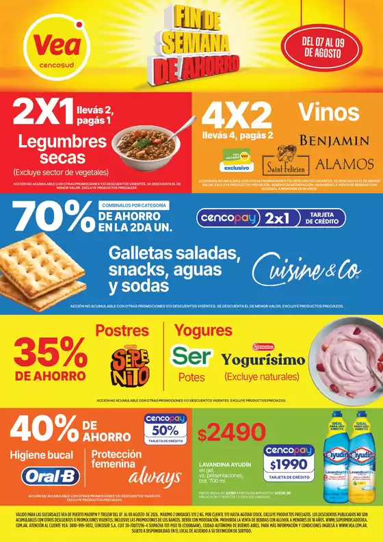 Catálogo Supermercados Vea en Florida (Buenos Aires) | Volante fin de semana Chubut | 2026-08-07T00:00:00.000Z - 2026-08-09T00:00:00.000Z