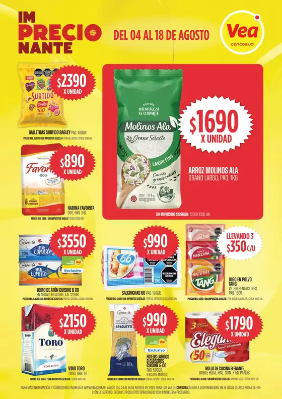 Catálogo Supermercados Vea en Florida (Buenos Aires) | Folleto imPRECIOnante Córdoba | 2026-08-06T00:00:00.000Z - 2026-08-18T00:00:00.000Z