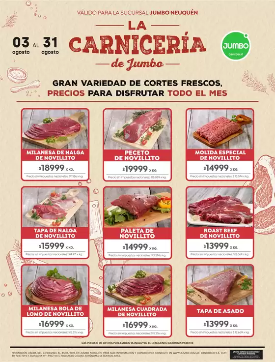 Catálogo Jumbo en Florida (Buenos Aires) | La Carnicería de Jumbo | 2026-08-07T00:00:00.000Z - 2026-08-31T00:00:00.000Z