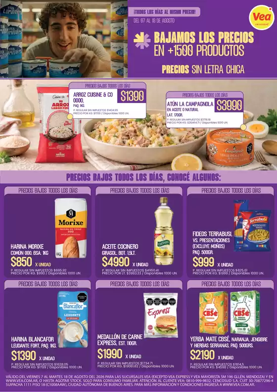 Catálogo Supermercados Vea | Folleto Vea precios bajos Todos los días | 2026-08-07T00:00:00.000Z - 2026-08-18T00:00:00.000Z