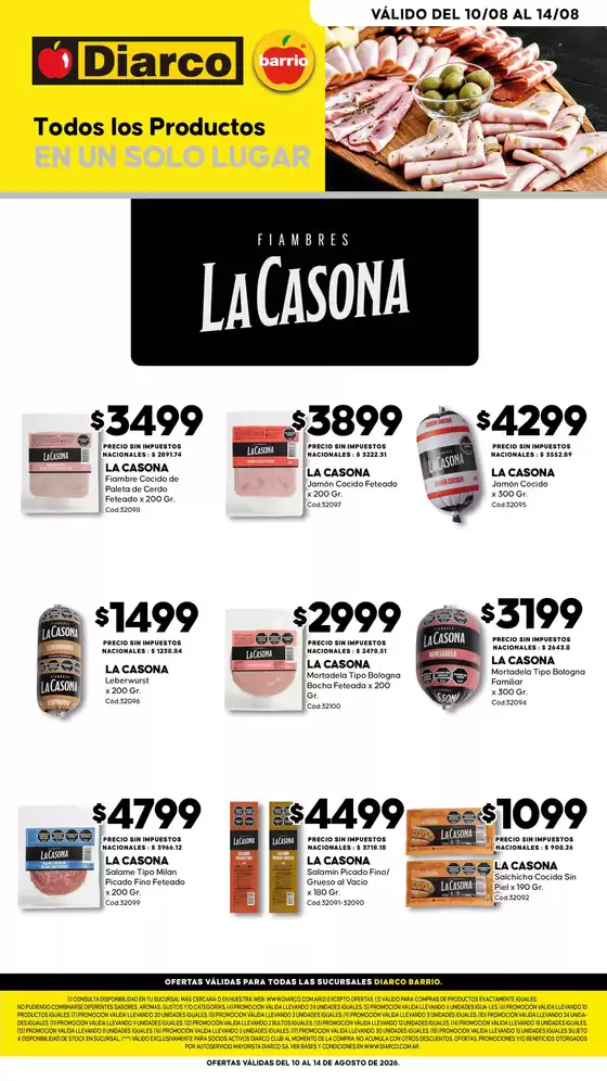Catálogo Diarco | ESPECIAL FIAMBRES | 2026-08-10T00:00:00.000Z - 2026-08-14T00:00:00.000Z