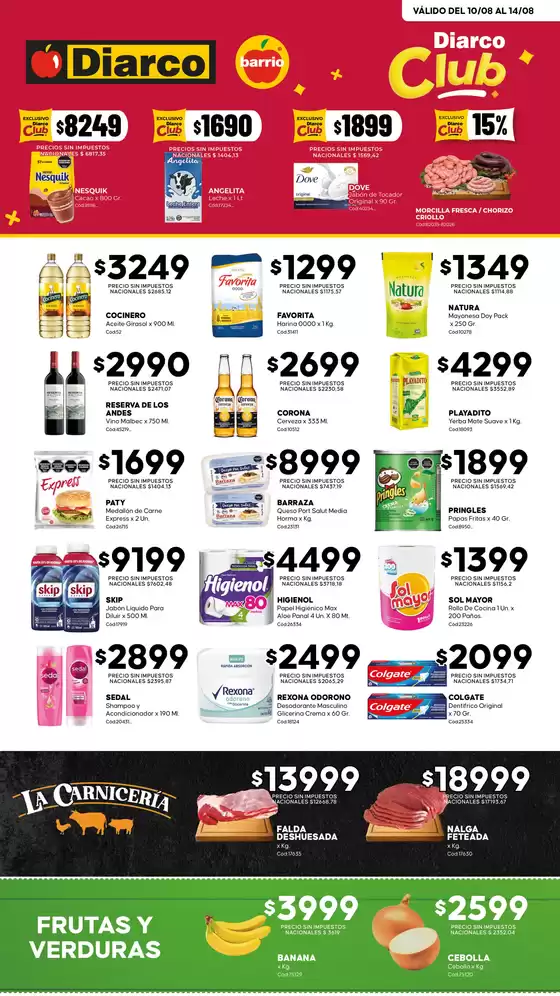 Catálogo Diarco | OFERTAS DIARCO BARRIO | 2026-08-10T00:00:00.000Z - 2026-08-14T00:00:00.000Z