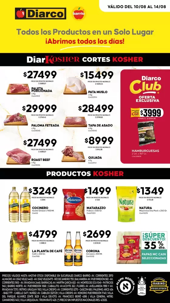 Catálogo Diarco | OFERTAS KOSHER | 2026-08-10T00:00:00.000Z - 2026-08-14T00:00:00.000Z