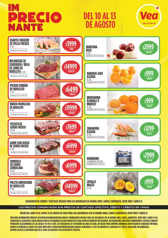 Catálogo Supermercados Vea | Volante Semanal BA y Nea | 2026-08-10T00:00:00.000Z - 2026-08-13T00:00:00.000Z