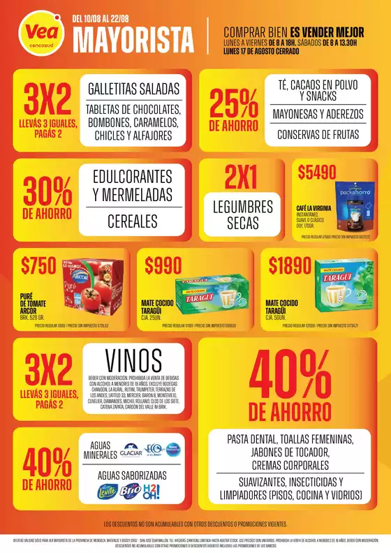 Catálogo Supermercados Vea | Vea mayorista de Mendoza | 2026-08-10T00:00:00.000Z - 2026-08-22T00:00:00.000Z
