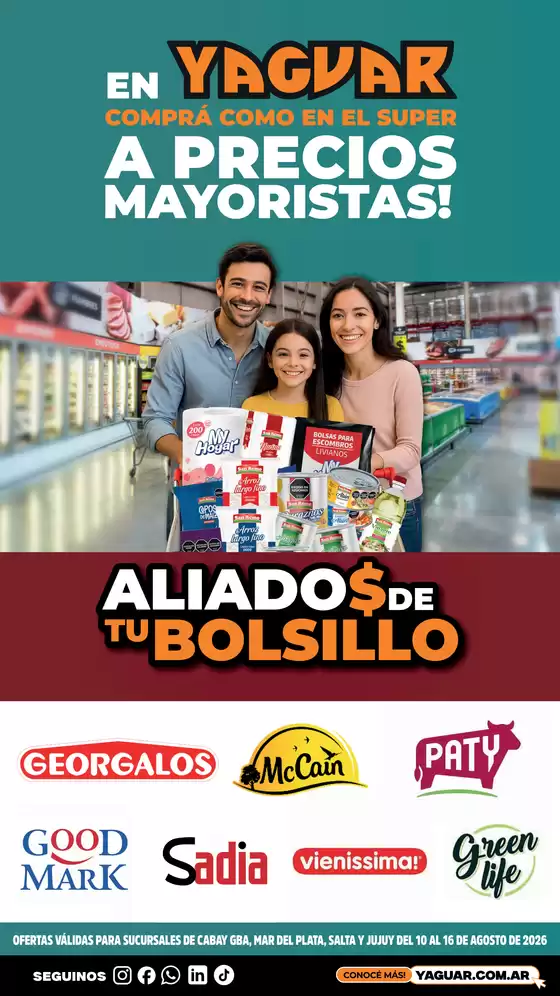 Catálogo Supermercados Yaguar | 1598 Aliados BSAS MDP SALTA Y JUJUY 1786140180 | 2026-08-10T00:00:00.000Z - 2026-08-16T00:00:00.000Z