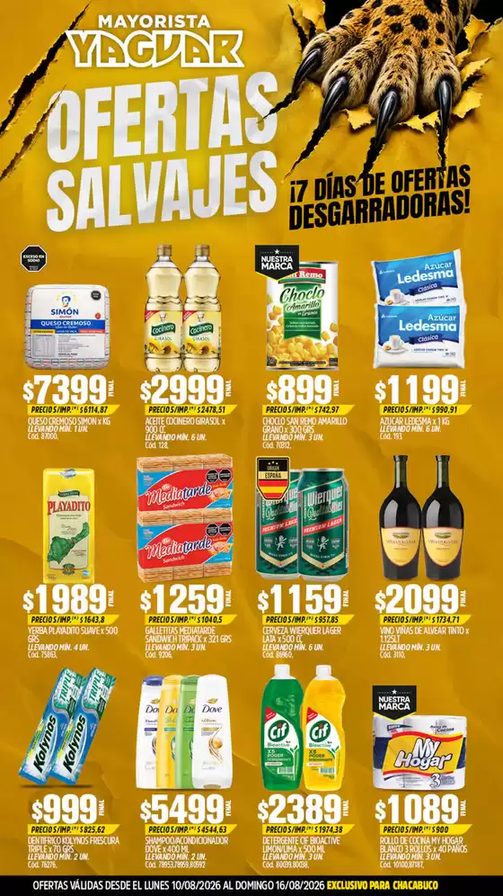 Catálogo Supermercados Yaguar | 1598 BA PQUECHA 1786462560 | 2026-08-10T00:00:00.000Z - 2026-08-16T00:00:00.000Z