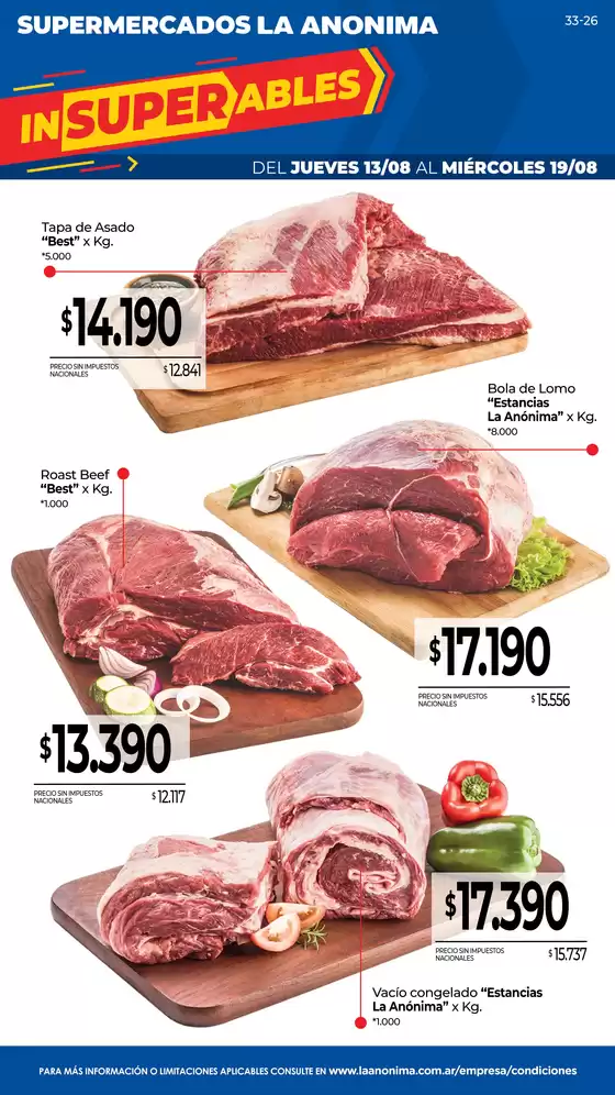 Catálogo La Anonima en Villa Amelia | Frescos | 2026-08-13T00:00:00.000Z - 2026-08-19T00:00:00.000Z