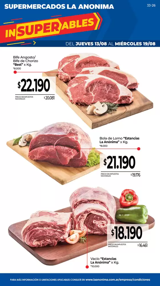 Catálogo La Anonima en Cipolletti | Frescos | 2026-08-13T00:00:00.000Z - 2026-08-19T00:00:00.000Z