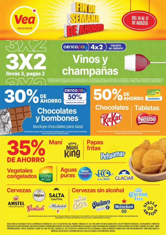 Catálogo Supermercados Vea | Fin de semana de ahorro Córdoba | 2026-08-14T00:00:00.000Z - 2026-08-17T00:00:00.000Z