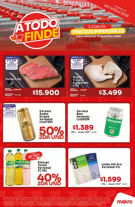 Catálogo Makro | A todo finde en Makro | 2026-08-14T00:00:00.000Z - 2026-08-16T00:00:00.000Z