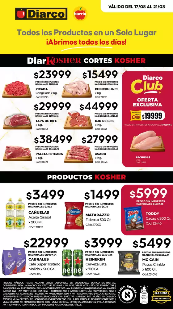 Catálogo Diarco | OFERTAS KOSHER | 2026-08-17T00:00:00.000Z - 2026-08-21T00:00:00.000Z