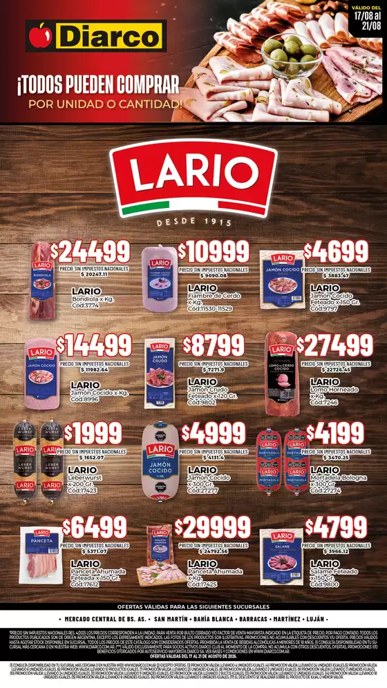 Catálogo Diarco | ESPECIAL LARIO | 2026-08-17T00:00:00.000Z - 2026-08-21T00:00:00.000Z