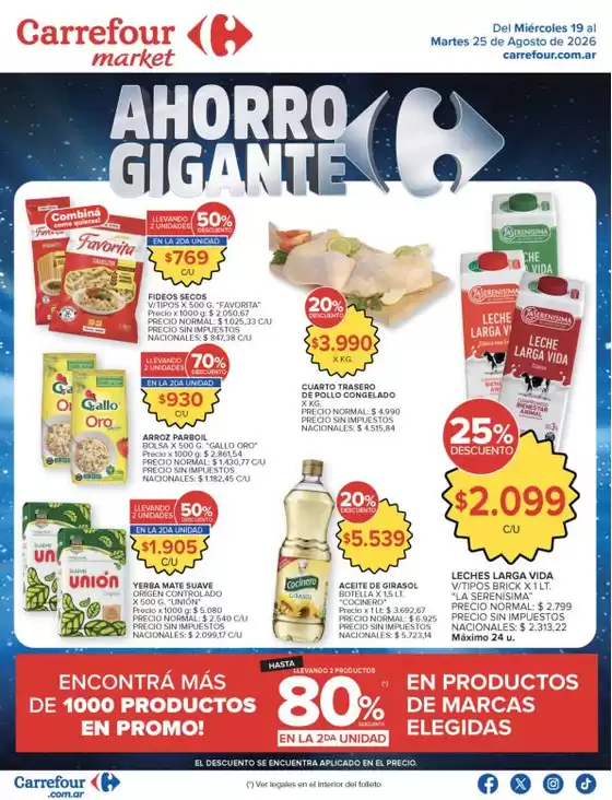 Catálogo Carrefour Market | Carrefour Market 19 Agosto | 2026-08-19T00:00:00.000Z - 2026-08-26T00:00:00.000Z