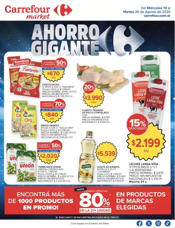 Catálogo Carrefour Market | Carrefour Market 19 Agosto | 2026-08-19T00:00:00.000Z - 2026-08-26T00:00:00.000Z