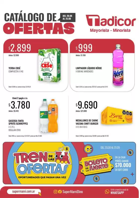 Catálogo Supermercados Tadicor | Ofertas Supermercados Tadicor | 2026-08-20T00:00:00.000Z - 2026-09-01T00:00:00.000Z