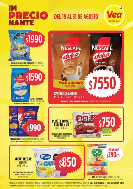 Catálogo Supermercados Vea | Volante imPRECIOnante NOA | 2026-08-19T00:00:00.000Z - 2026-08-31T00:00:00.000Z