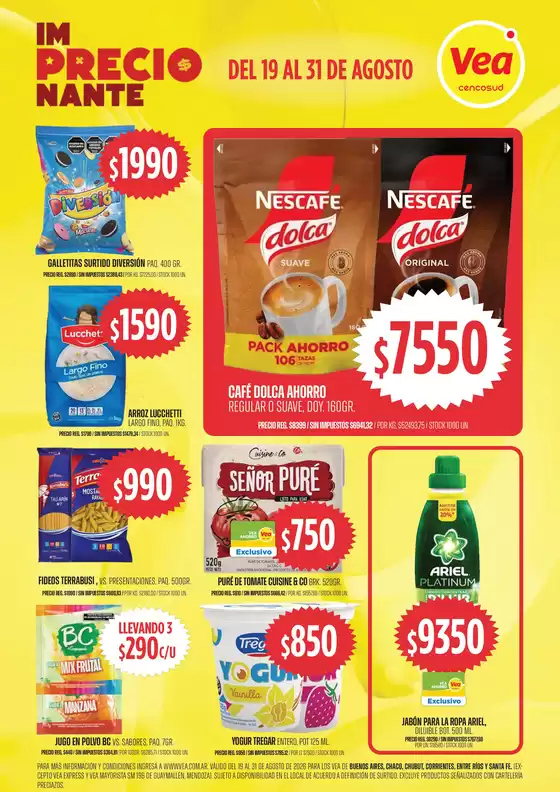 Catálogo Supermercados Vea | Volante imPRECIOnante BA Nea Chubut | 2026-08-19T00:00:00.000Z - 2026-08-31T00:00:00.000Z
