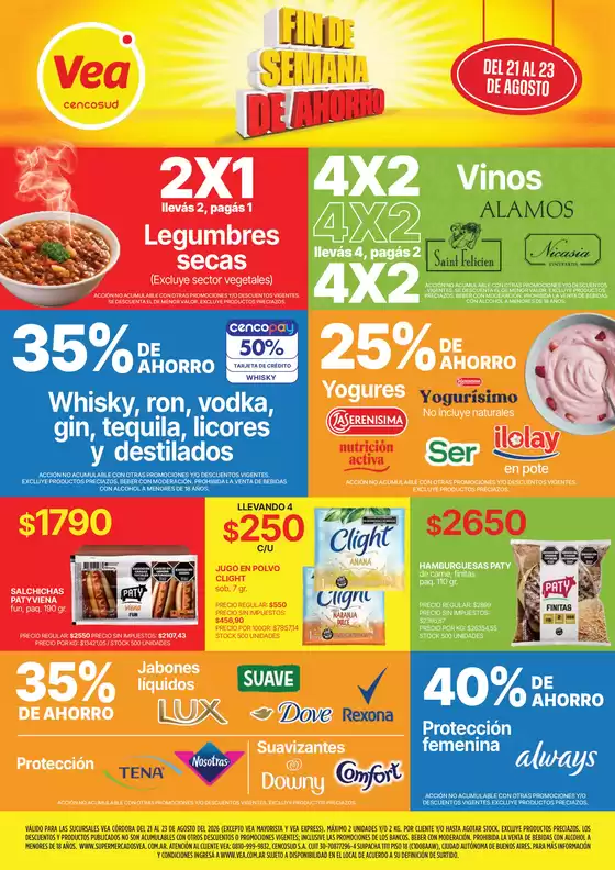 Catálogo Supermercados Vea | Fin de semana de ahorro Córdoba | 2026-08-21T00:00:00.000Z - 2026-08-23T00:00:00.000Z