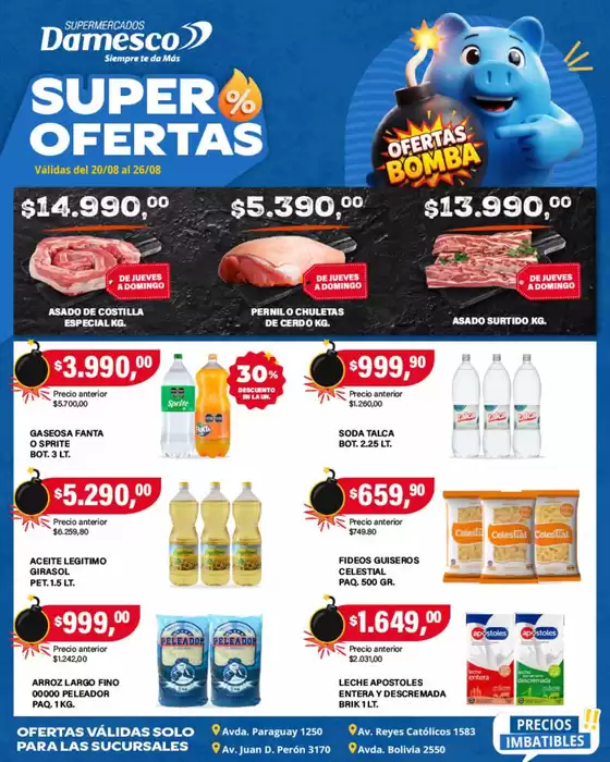Catálogo Supermercados Damesco | Ofertas minoristas 20 al 26 08 | 2026-08-20T00:00:00.000Z - 2026-08-26T00:00:00.000Z