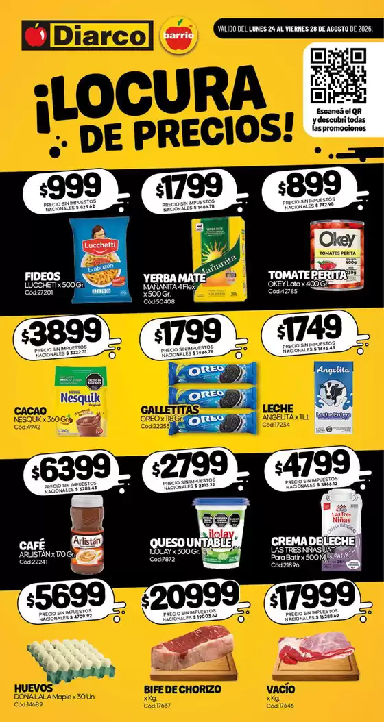 Catálogo Diarco en Floresta | ESPECIAL LOCURA DE PRECIOS | 2026-08-24T00:00:00.000Z - 2026-08-28T00:00:00.000Z