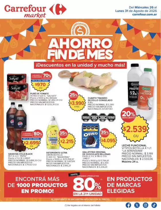 Catálogo Carrefour Market en Río Gallegos | Carrefour Market 26 Agosto | 2026-08-26T00:00:00.000Z - 2026-09-01T00:00:00.000Z
