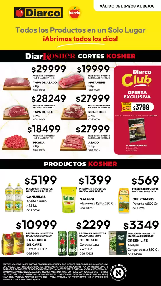 Catálogo Diarco | OFERTAS KOSHER | 2026-08-24T00:00:00.000Z - 2026-08-28T00:00:00.000Z