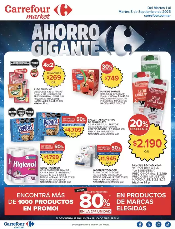 Catálogo Carrefour Market en Morón | Carrefour Market 01 Septiembre | 2026-09-01T00:00:00.000Z - 2026-09-09T00:00:00.000Z
