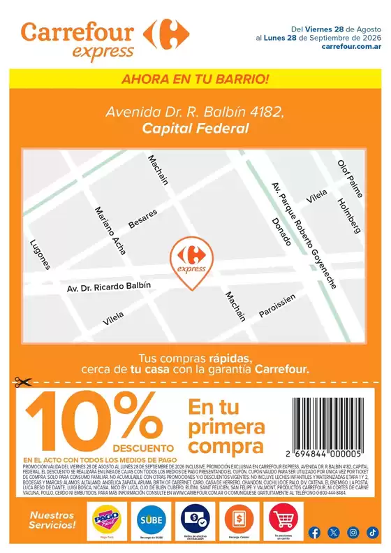 Catálogo Carrefour Express | Express Avenida Dr. R. Balbín 4182 CABA. | 2026-08-28T00:00:00.000Z - 2026-09-28T00:00:00.000Z