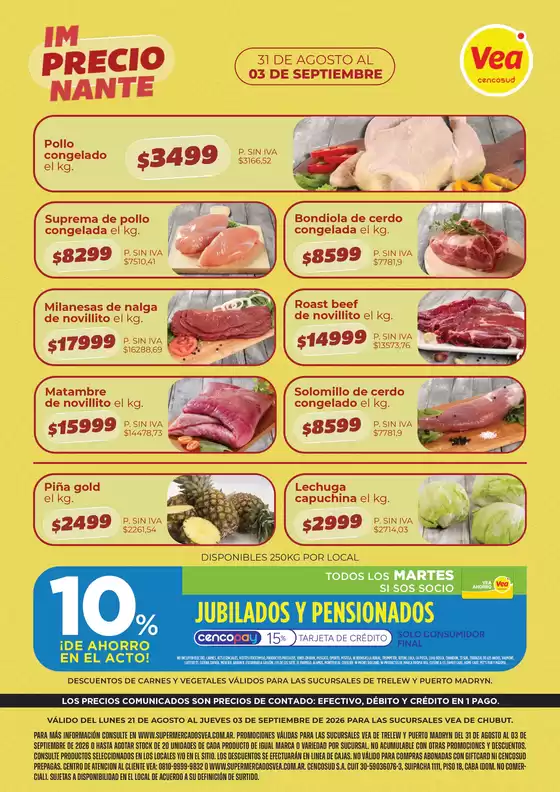 Catálogo Supermercados Vea | Volante Semanal Chubut | 2026-08-31T00:00:00.000Z - 2026-09-03T00:00:00.000Z