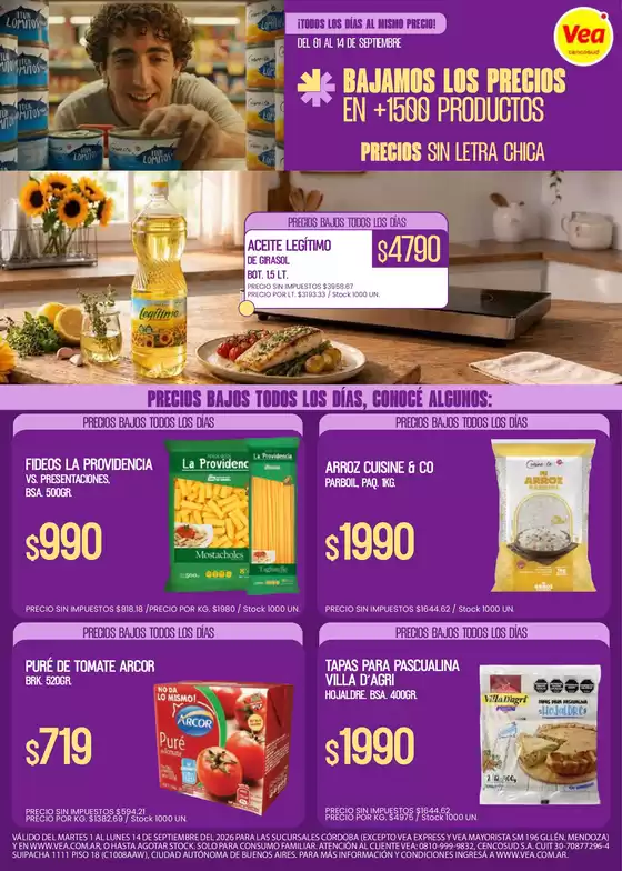 Catálogo Supermercados Vea | Folleto Precios Bajos - Córdoba | 2026-09-01T00:00:00.000Z - 2026-09-14T00:00:00.000Z