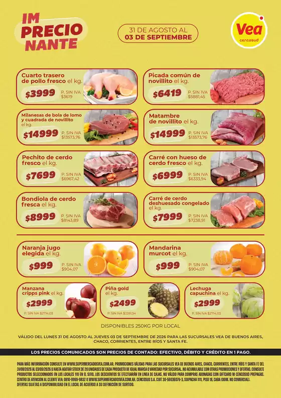 Catálogo Supermercados Vea | Volante Semanal BA y Nea | 2026-08-31T00:00:00.000Z - 2026-09-03T00:00:00.000Z