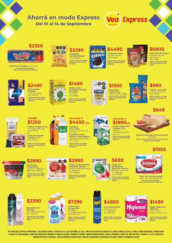 Catálogo Supermercados Vea | Folleto Vea Express del 01 al 14 de septiembre | 2026-09-01T00:00:00.000Z - 2026-09-14T00:00:00.000Z