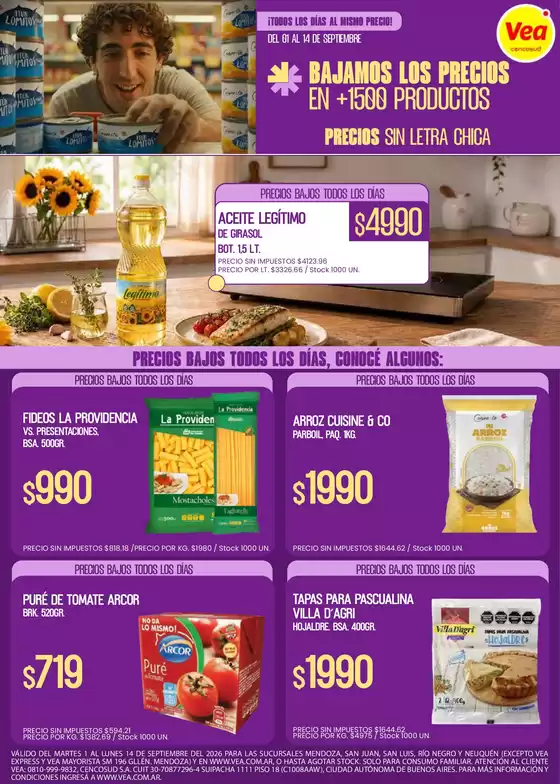 Catálogo Supermercados Vea | Folleto precios bajos Cuyo y Patagonia | 2026-09-01T00:00:00.000Z - 2026-09-14T00:00:00.000Z