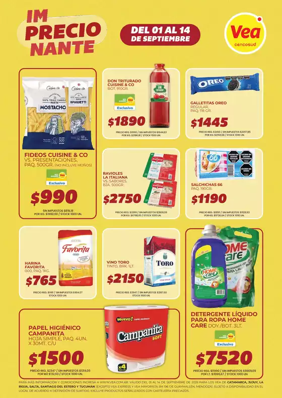 Catálogo Supermercados Vea | Volante imPRECIOnante NOA | 2026-09-01T00:00:00.000Z - 2026-09-14T00:00:00.000Z