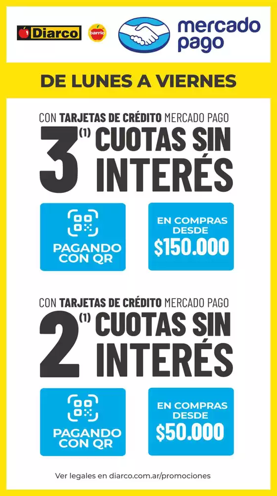 Catálogo Diarco | CUOTAS MERCADO PAGO LUN A VIER V1 | 2026-09-07T00:00:00.000Z - 2026-09-11T00:00:00.000Z