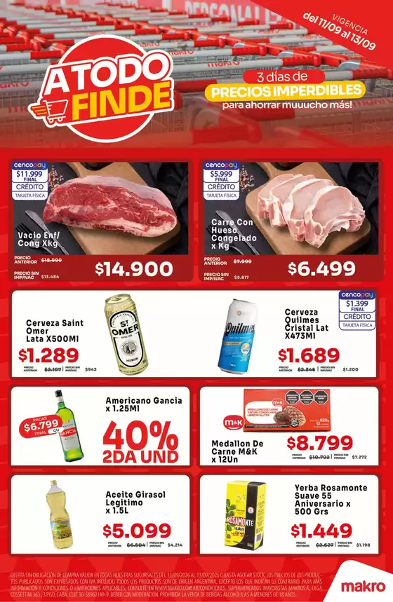 Catálogo Makro | A todo finde en Makro | 2026-09-11T00:00:00.000Z - 2026-09-13T00:00:00.000Z