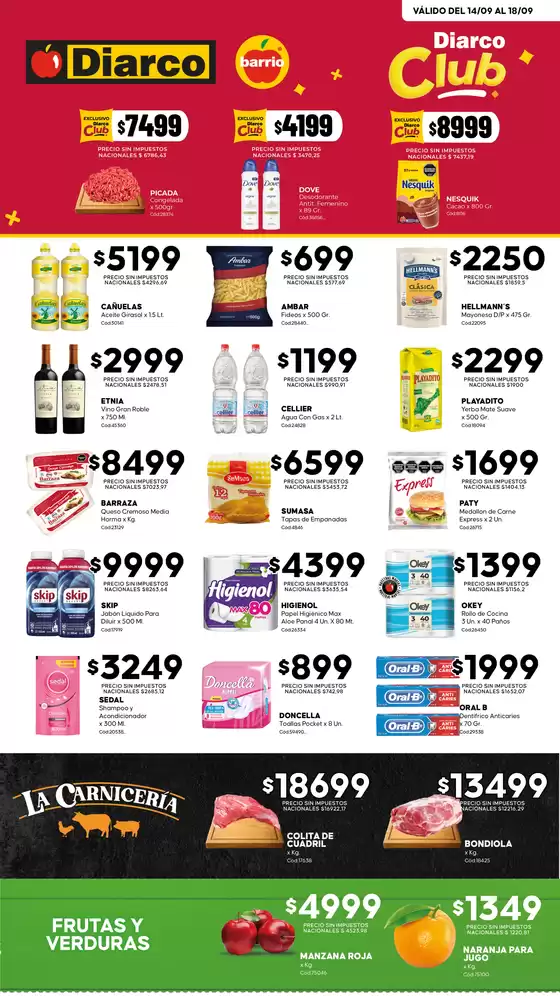Catálogo Diarco | OFERTAS DIARCO BARRIO | 2026-09-14T00:00:00.000Z - 2026-09-18T00:00:00.000Z
