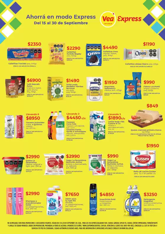 Catálogo Supermercados Vea | Folleto Vea Express Mendoza | 2026-09-15T00:00:00.000Z - 2026-09-30T00:00:00.000Z