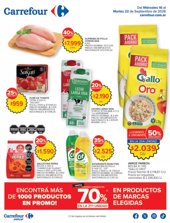 Catálogo Carrefour en Llavallol | Carrefour Hiper 16 Septiembre | 2026-09-16T00:00:00.000Z - 2026-09-23T00:00:00.000Z