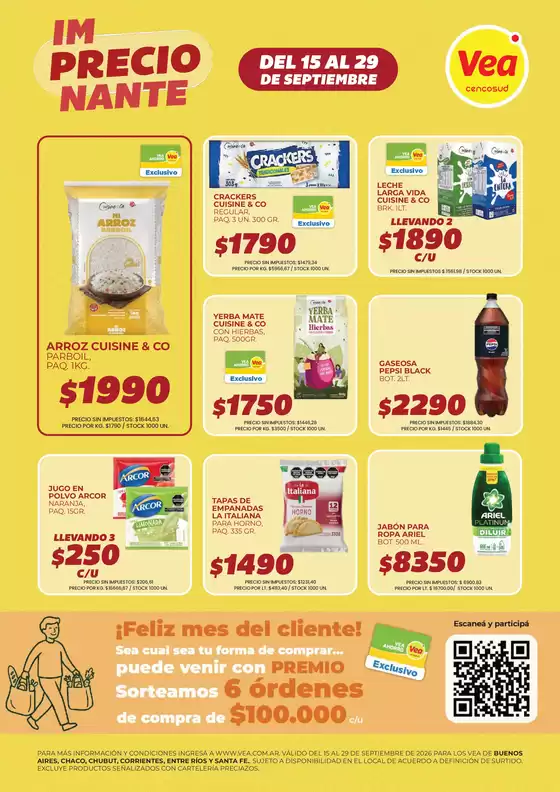 Catálogo Supermercados Vea | Volante imPRECIOnante BA Nea Chubut | 2026-09-15T00:00:00.000Z - 2026-09-29T00:00:00.000Z