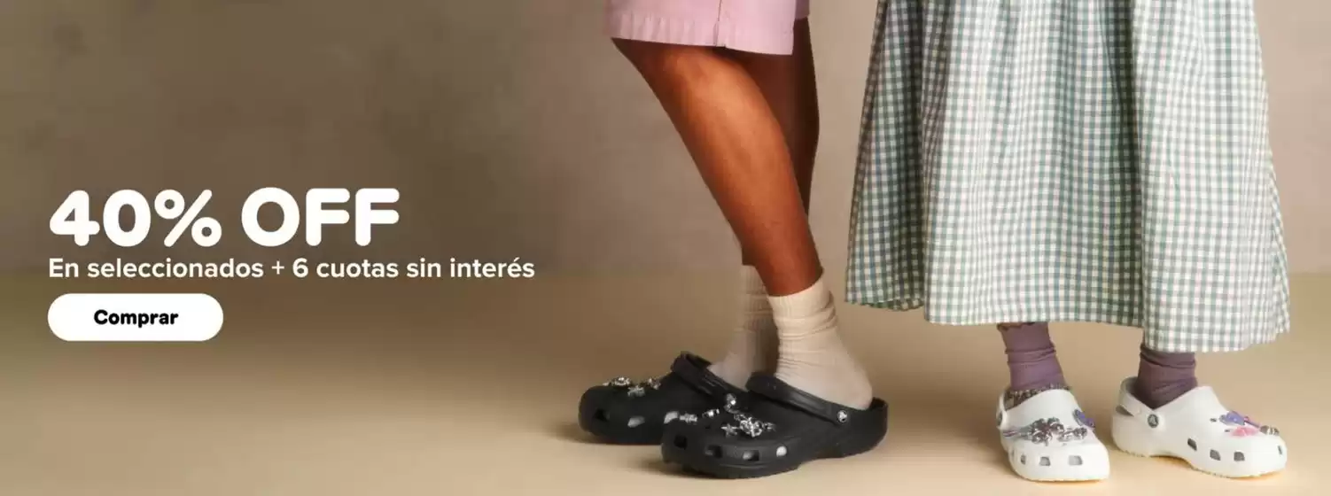 Catálogo Crocs | Promocion! Hasta 40% off | 2026-09-18T00:00:00.000Z - 2026-10-07T00:00:00.000Z
