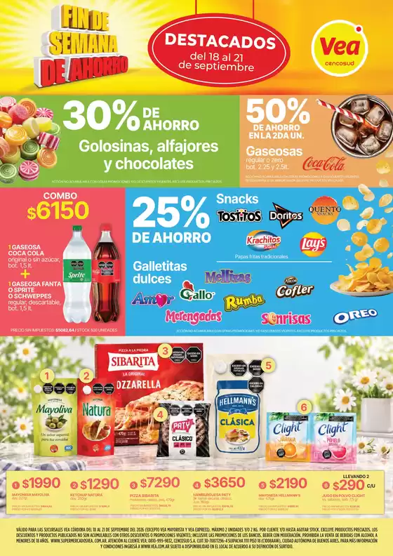 Catálogo Supermercados Vea | Fin de semana de ahorro Córdoba | 2026-09-18T00:00:00.000Z - 2026-09-20T00:00:00.000Z